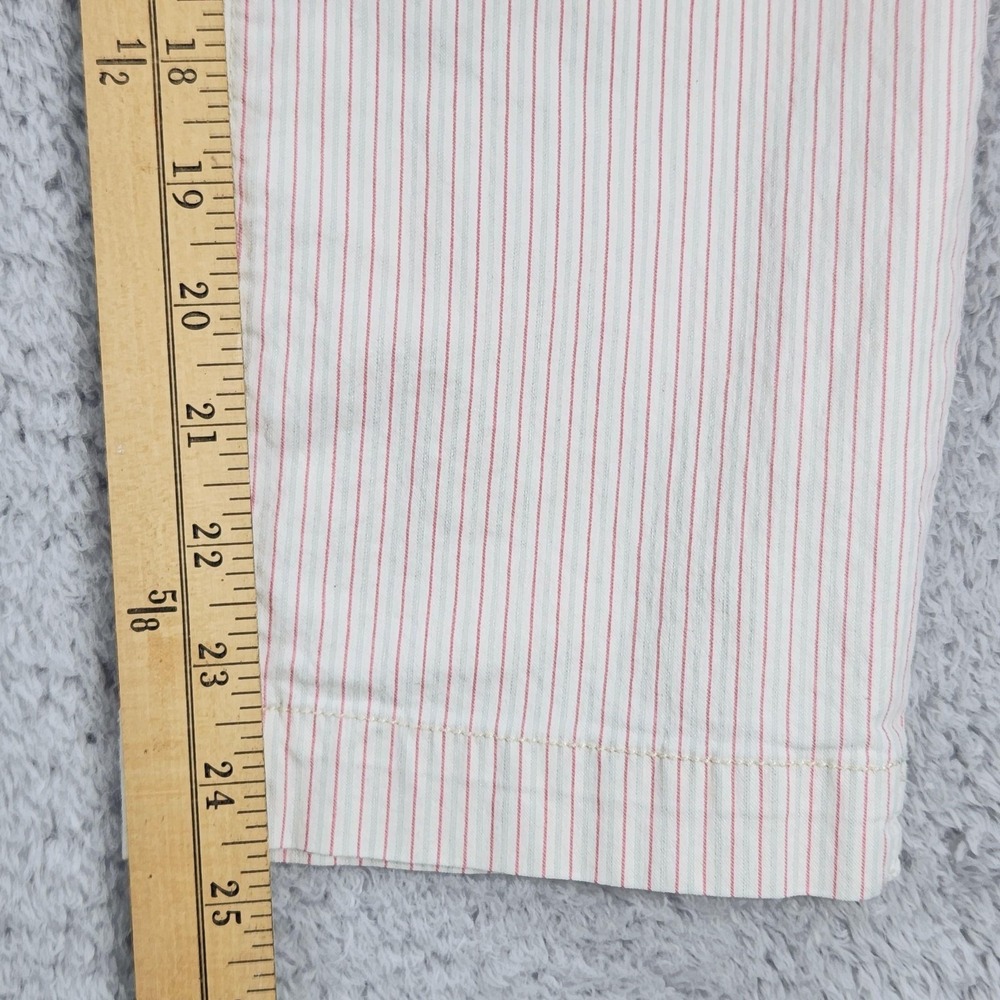 Pilcro And The Letterpress Pants Womens 32 Off White Pink Stripe Chino Cropped - Picture 6 of 16